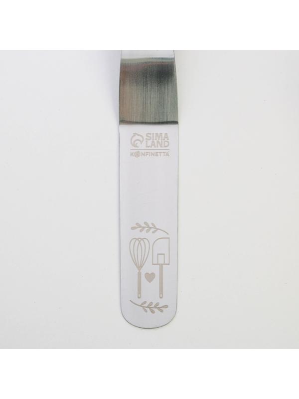 Лопатка кондитерская с деревянной ручкой «Лопатка и миксер», 26.5 см х 3 см