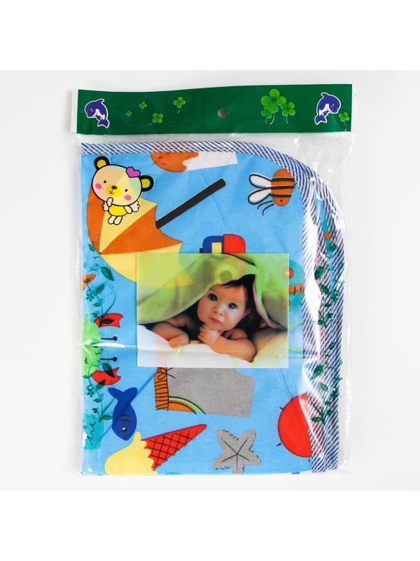 Пеленка на непромокаемой основе, 50х65 см., голубой МИКС