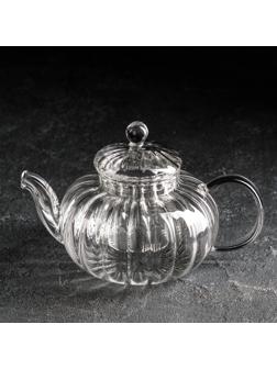 Чайник заварочный со стеклянной крышкой и ситом «Диана», 800 мл