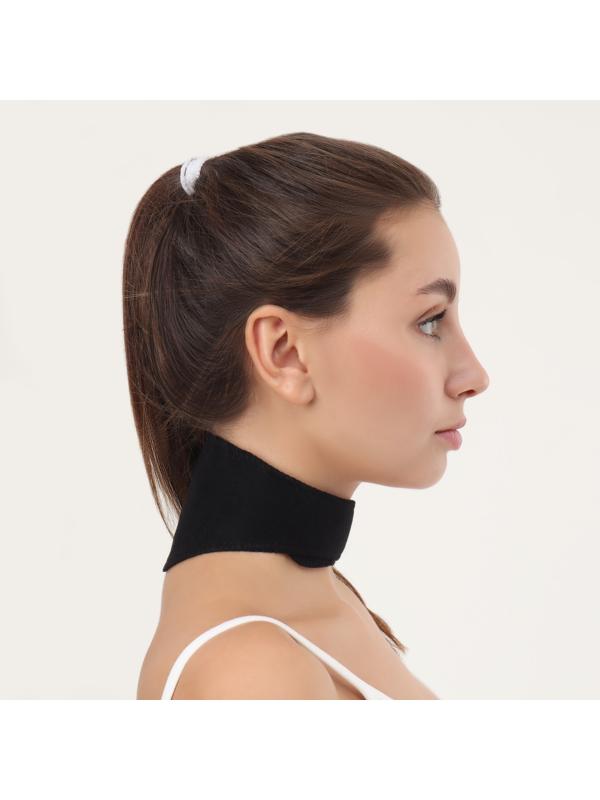 Турмалиновая накладка на шею, 5 магнитов, на липучке, цвет чёрный