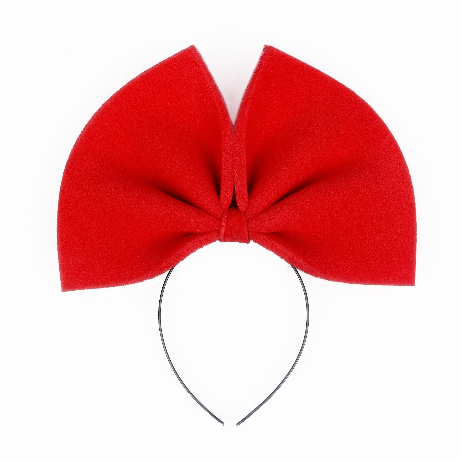 Бант на ободке, поролон, 25 х 20 см, цвет красный