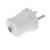 Вилка прямая, 10 А, 250 В, без з/к, белая