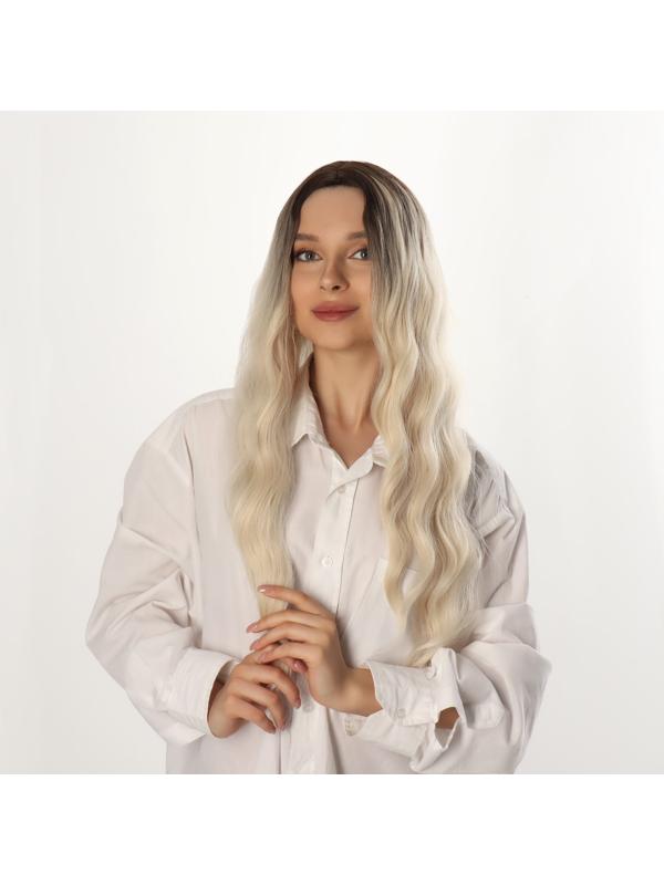 Парик искусственный, имитация кожи, 60 см, 160 гр, цвет русый/блонд(#SHT8/SHT60A)