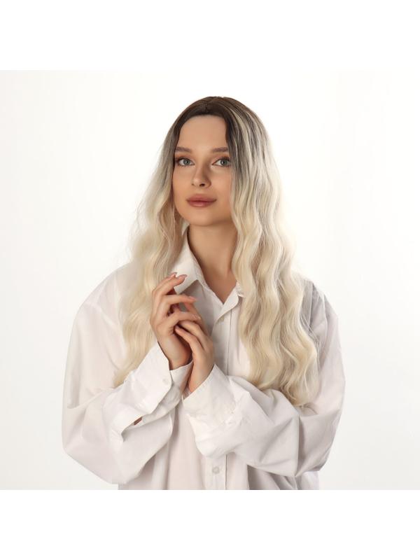 Парик искусственный, имитация кожи, 60 см, 160 гр, цвет русый/блонд(#SHT8/SHT60A)