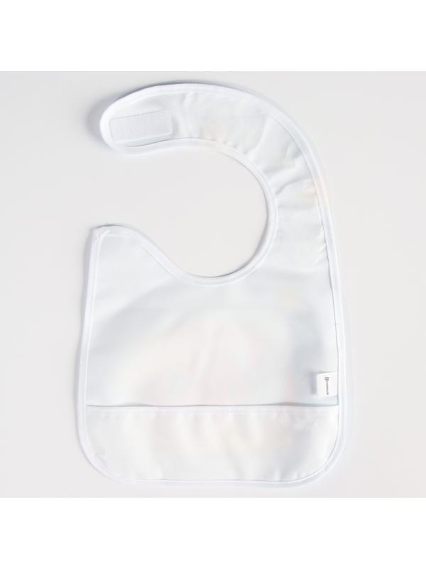 Нагрудник для кормления «Вкусный ритм» непромокаемый на липучке, с карманом