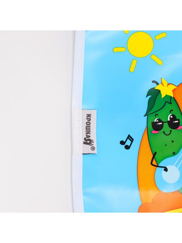 Нагрудник для кормления «Вкусный ритм» непромокаемый на липучке, с карманом