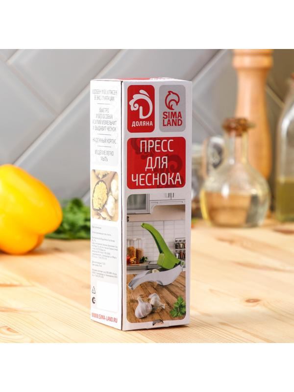 Пресс для чеснока Доляна Vegan, 19,5 см, цвет бело-зелёный