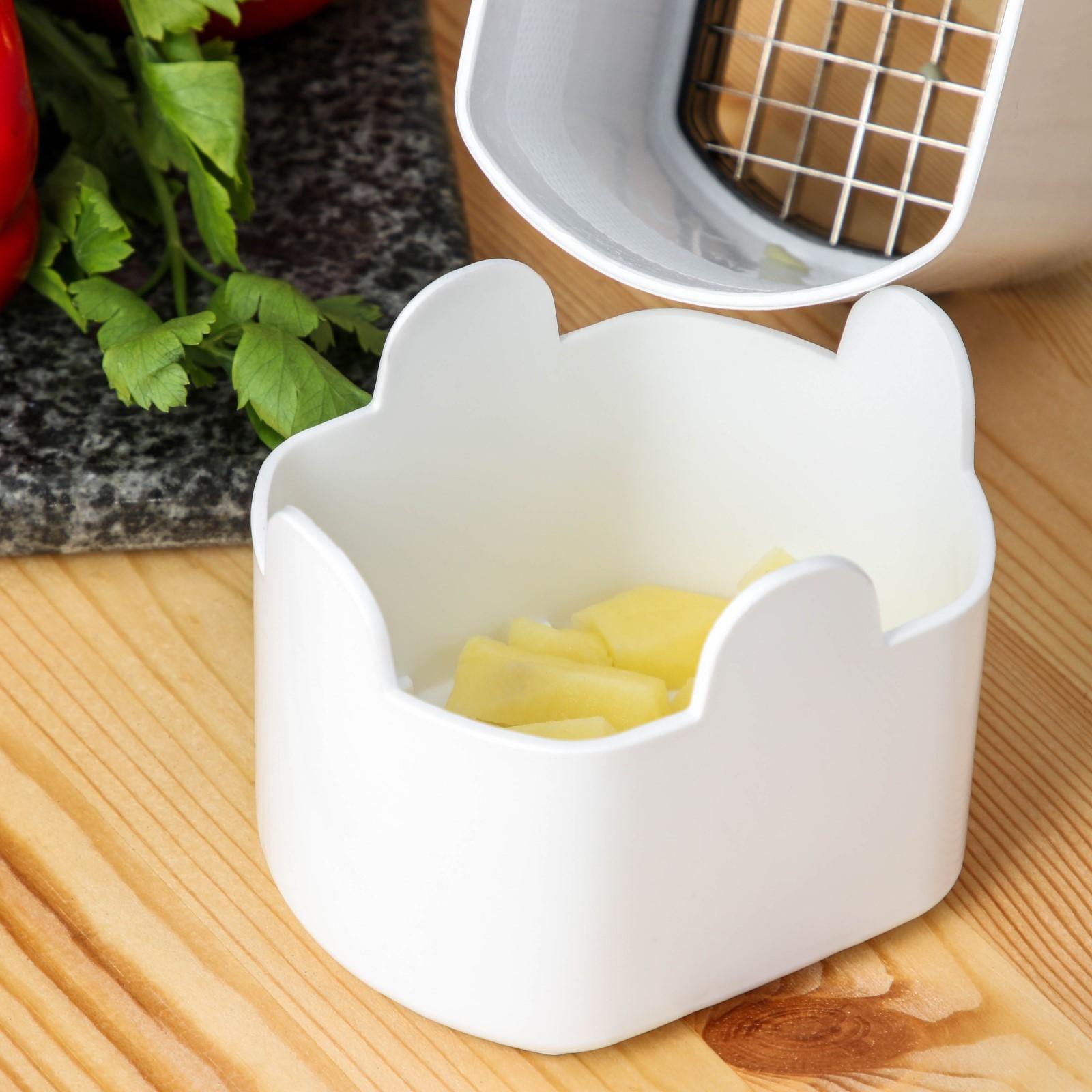 Слайсер для картофеля Magistro Vegan pro, 2 насадки и пушер, 10×8×14,5 см, цвет чёрно-белый