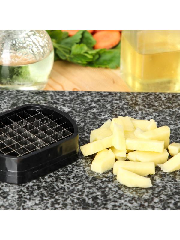 Слайсер для картофеля Magistro Vegan pro, 2 насадки и пушер, 10×8×14,5 см, цвет чёрно-белый