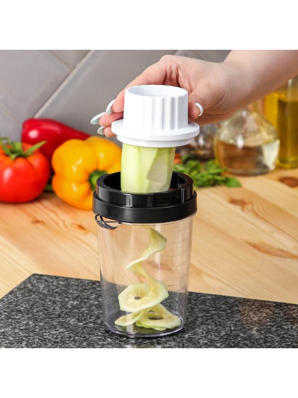 Овощерезка универсальная Magistro Vegan pro, 7 насадок, 10×10×25 см, цвет чёрно-белый