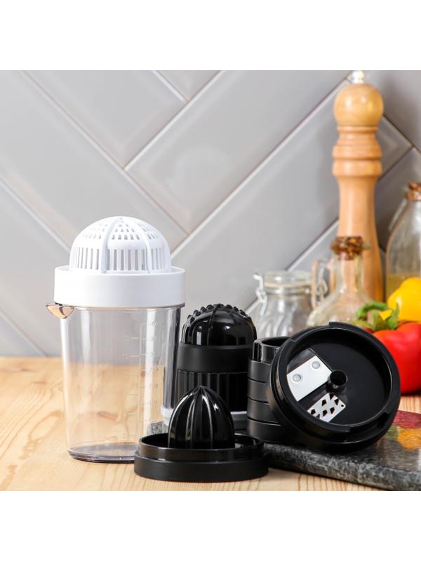 Овощерезка универсальная Magistro Vegan pro, 7 насадок, 10×10×25 см, цвет чёрно-белый