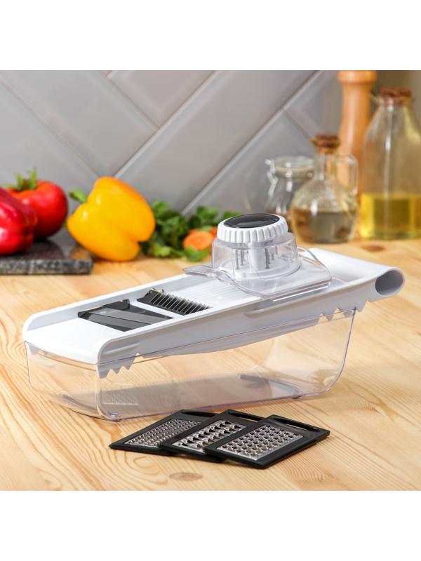 Слайсер универсальный Magistro Vegan pro, 5 насадок, 31,8×13,7×9 см, цвет чёрно-белый