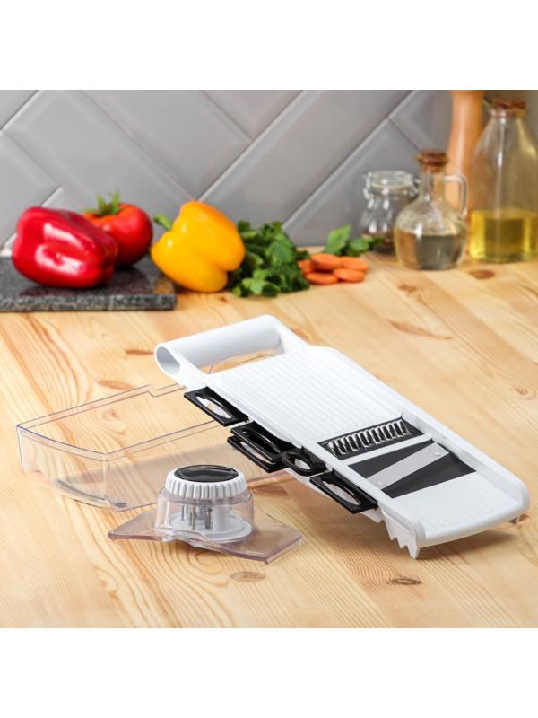 Слайсер универсальный Magistro Vegan pro, 5 насадок, 31,8×13,7×9 см, цвет чёрно-белый