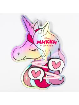 Набор заколок 2 шт, Минни Маус и Единорог