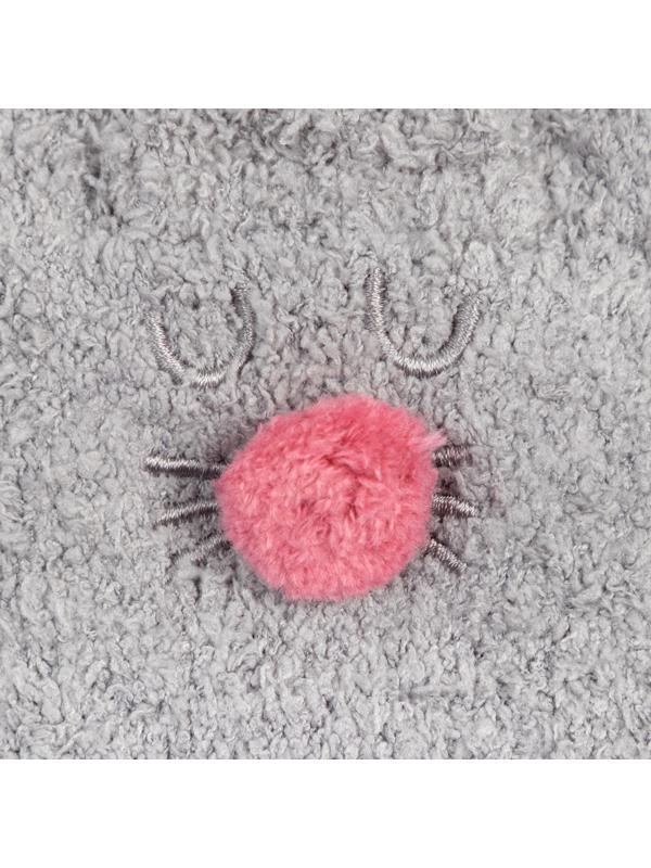 Носки женские махровые MINAKU с ушками, цвет серый, размер 36-39 (23-25 см)