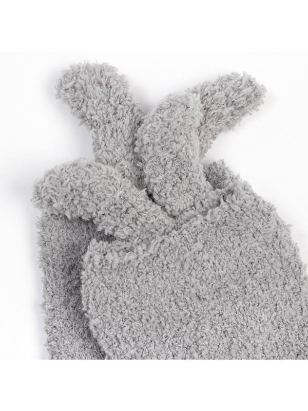 Носки женские махровые MINAKU с ушками, цвет серый, размер 36-39 (23-25 см)