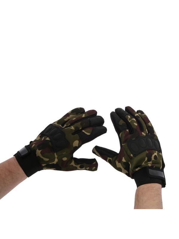 Перчатки мотоциклетные с защитными вставками, одноразмерные, милитари