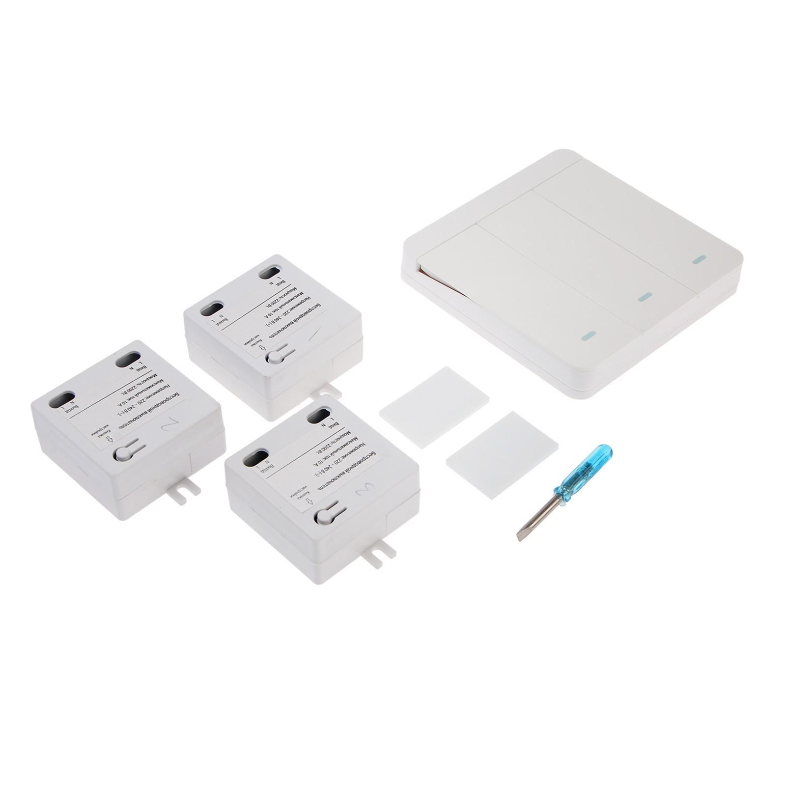 Выключатель беспроводной VVL-0012, 3 клавиши, радиус до 50 м, 10А, 220 В, белый