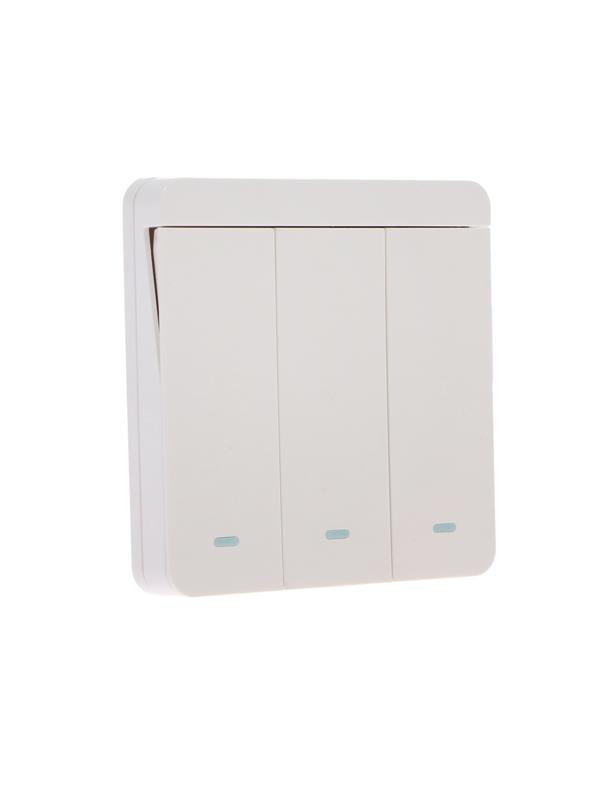 Выключатель беспроводной VVL-0012, 3 клавиши, радиус до 50 м, 10А, 220 В, белый