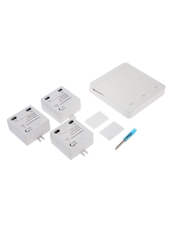 Выключатель беспроводной VVL-0012, 3 клавиши, радиус до 50 м, 10А, 220 В, белый