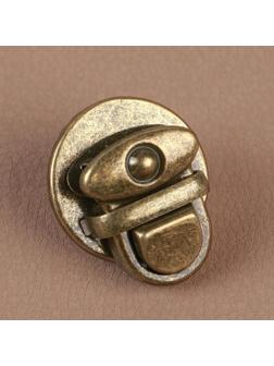 Застёжка для сумки, 3 × 3 см, цвет бронзовый