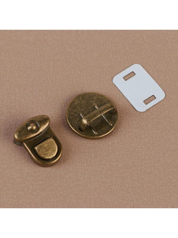 Застёжка для сумки, 3 × 3 см, цвет бронзовый