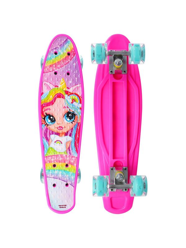 Пенниборд 56 х 16 см, колеса световые PU 60 х45 мм, ABEC 7, алюминиевая подвеска   71619