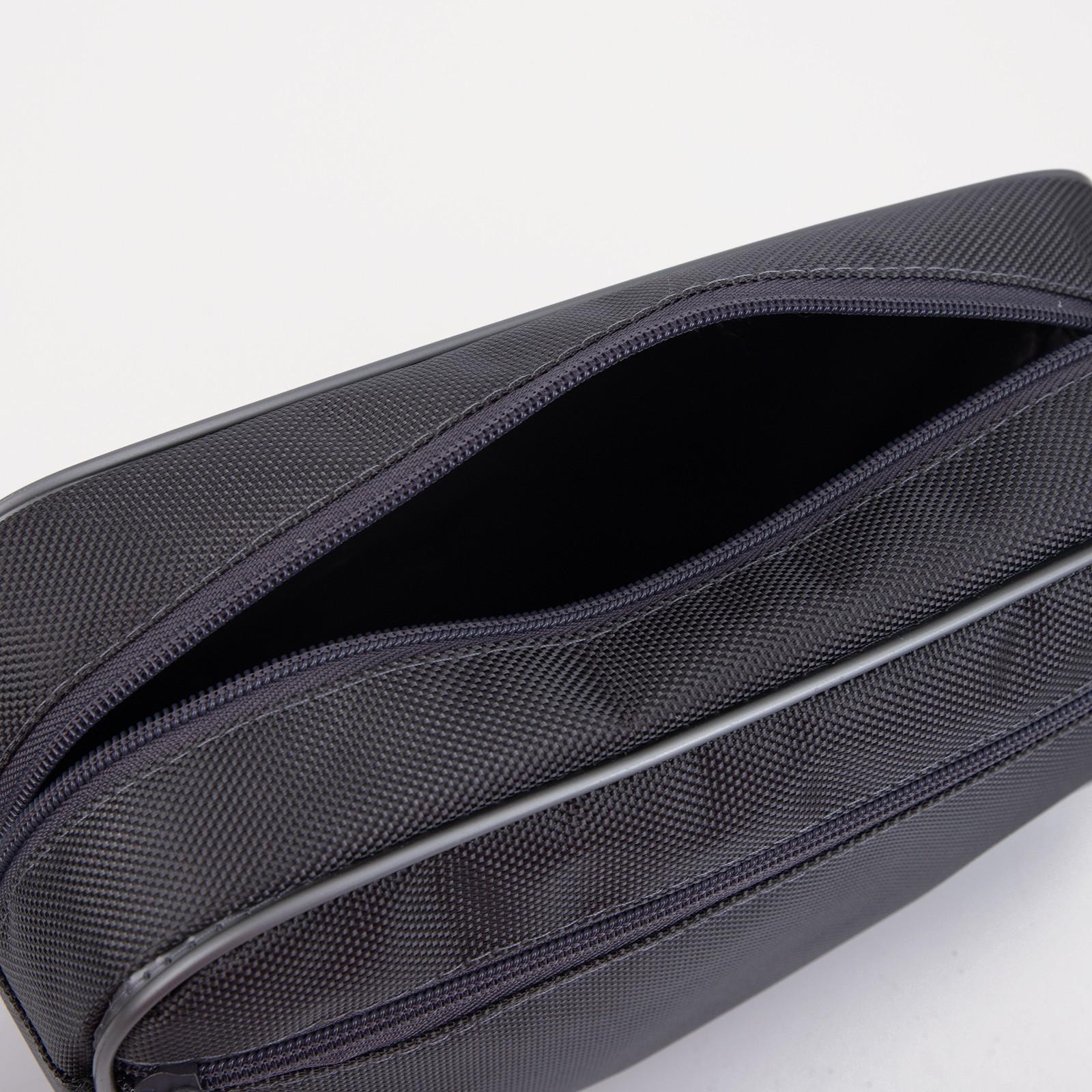 Косметичка на молнии, с подкладом, наружный карман, цвет серый