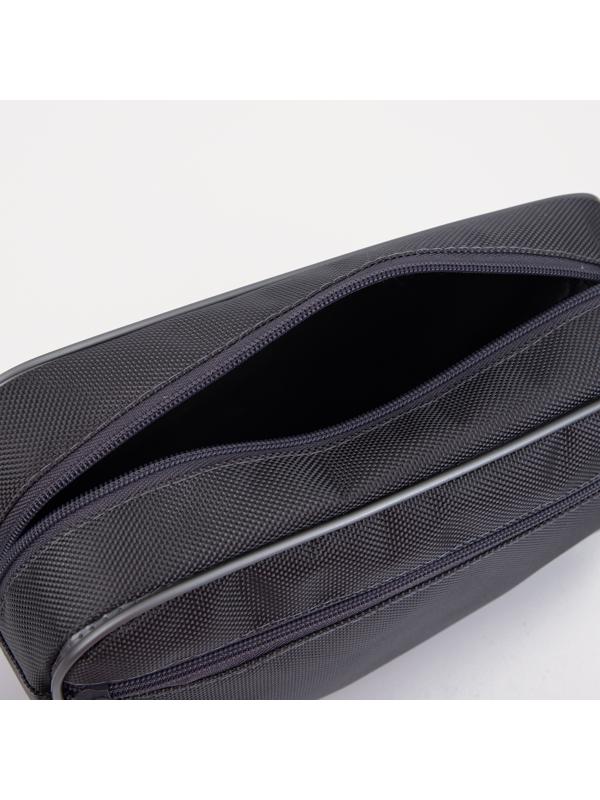 Косметичка на молнии, с подкладом, наружный карман, цвет серый