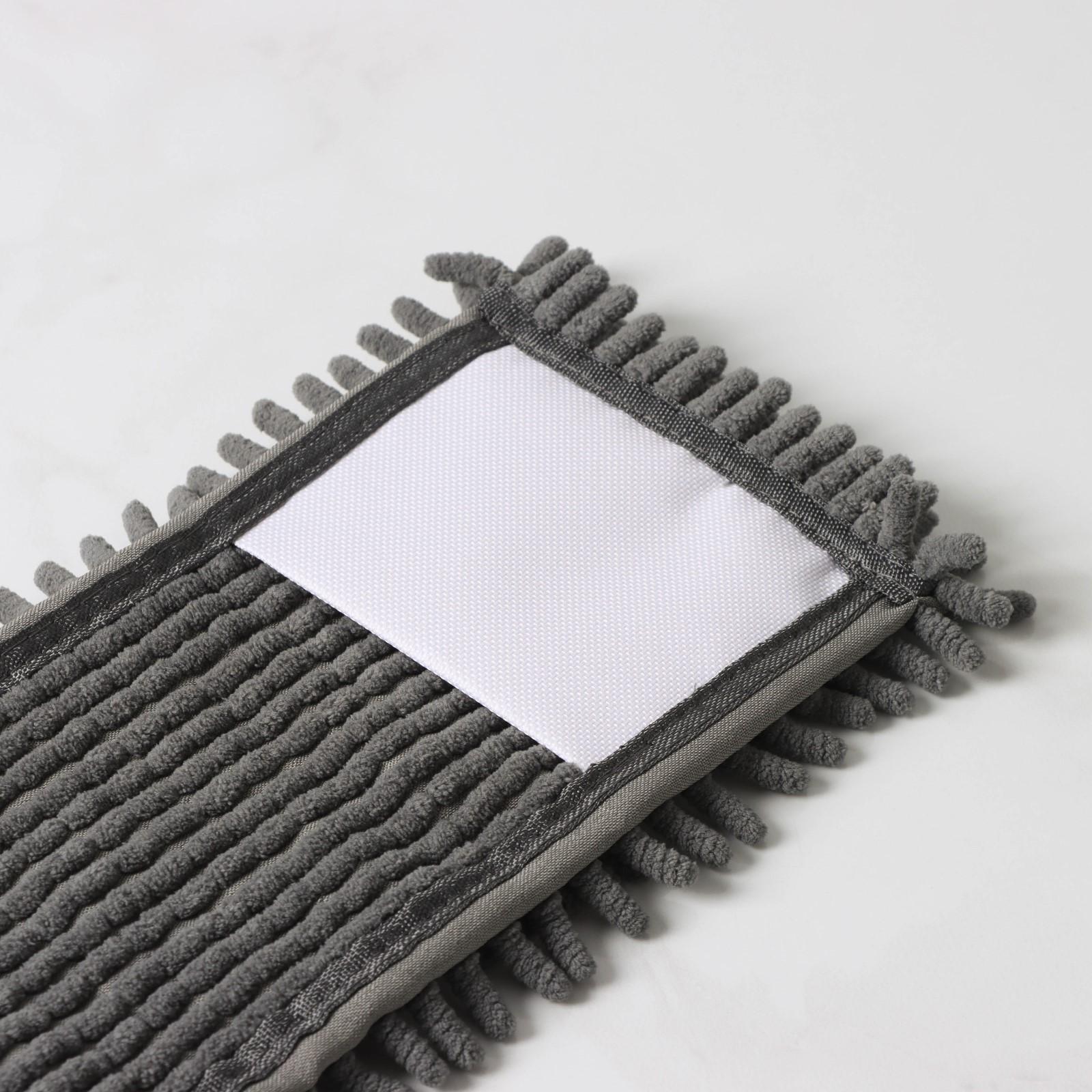 Насадка для плоской швабры Доляна, 43×13 см, 80 гр, микрофибра букли, цвет серый