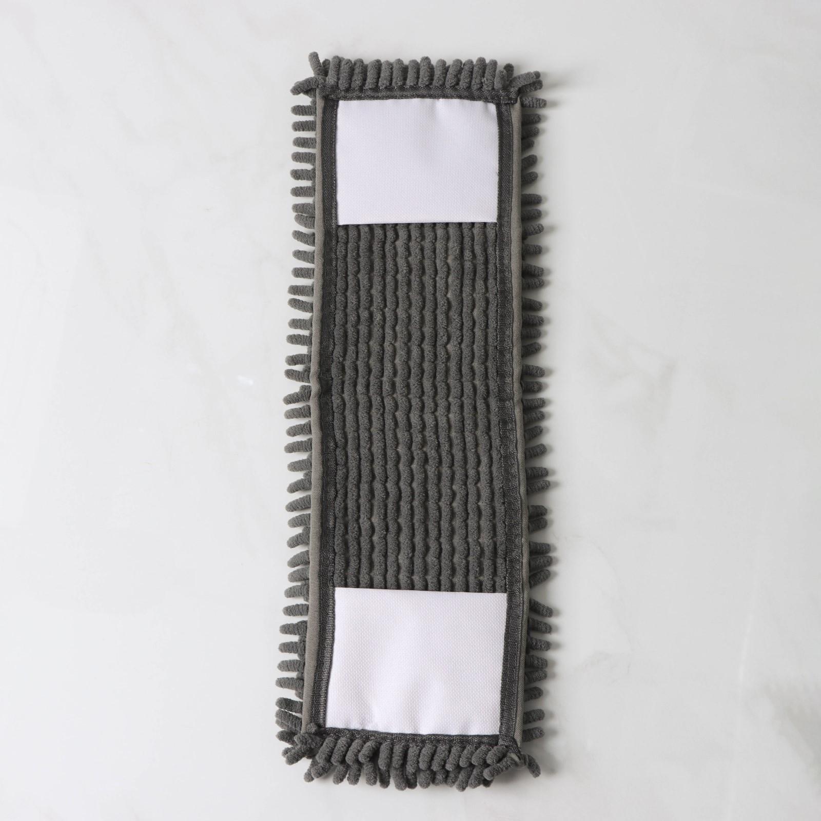 Насадка для плоской швабры Доляна, 43×13 см, 80 гр, микрофибра букли, цвет серый