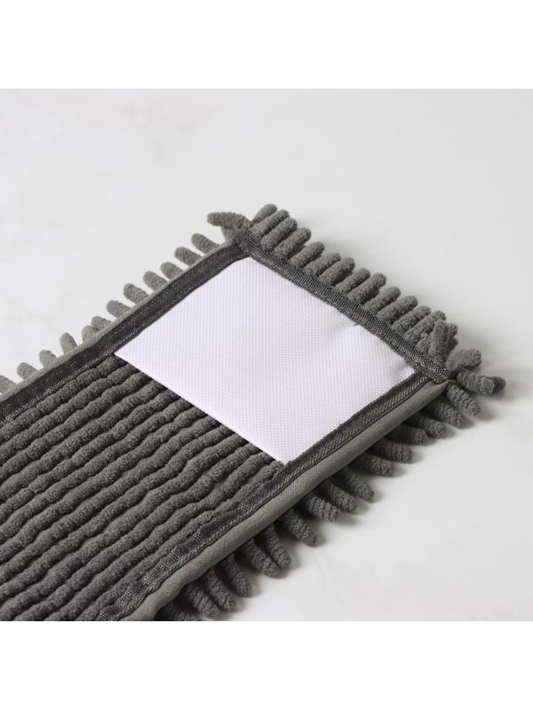 Насадка для плоской швабры Доляна, 43×13 см, 80 гр, микрофибра букли, цвет серый