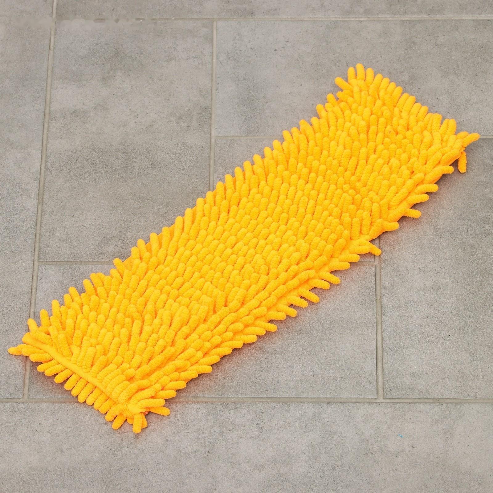 Насадка для плоской швабры Доляна, 43×13 см, 80 гр, микрофибра букли, цвет оранжевый