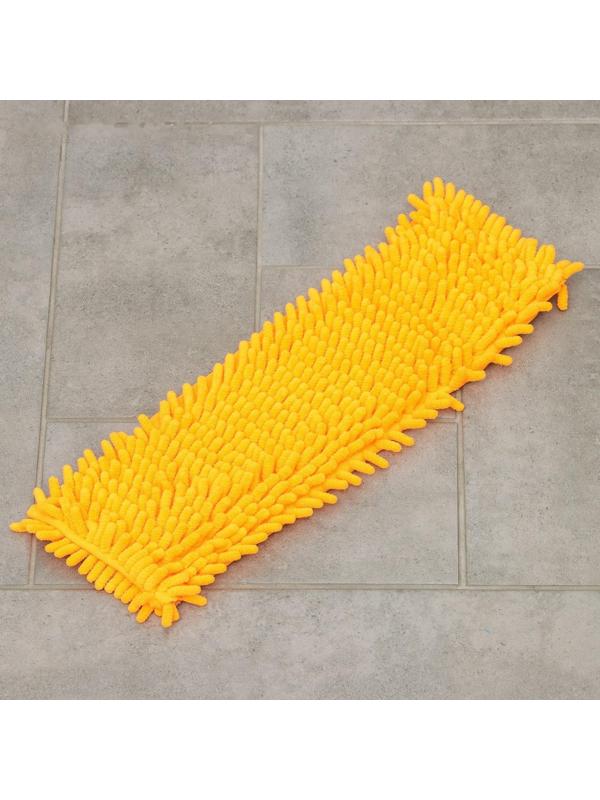 Насадка для плоской швабры Доляна, 43×13 см, 80 гр, микрофибра букли, цвет оранжевый