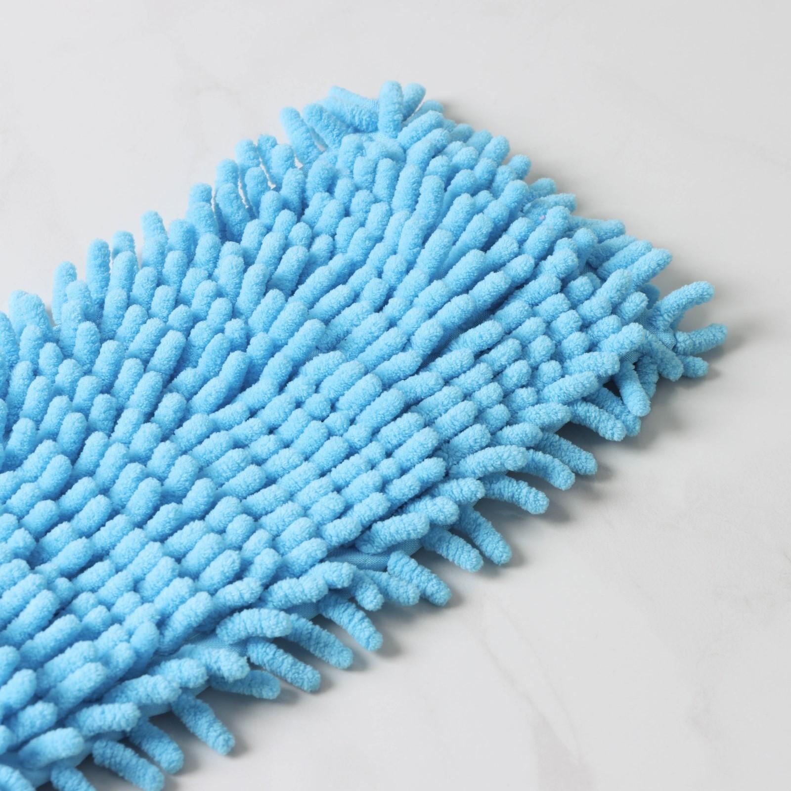 Насадка для плоской швабры Доляна, 43×13 см, 80 гр, микрофибра букли, цвет синий