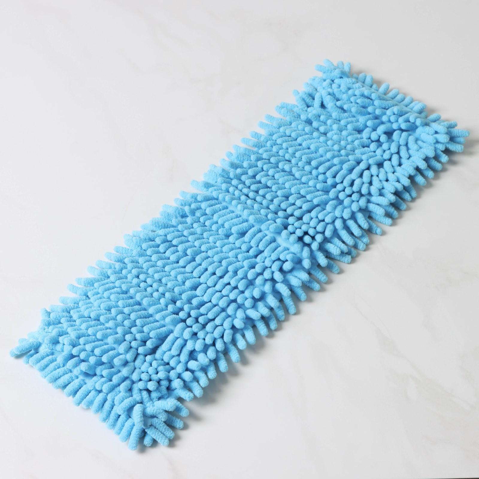 Насадка для плоской швабры Доляна, 43×13 см, 80 гр, микрофибра букли, цвет синий