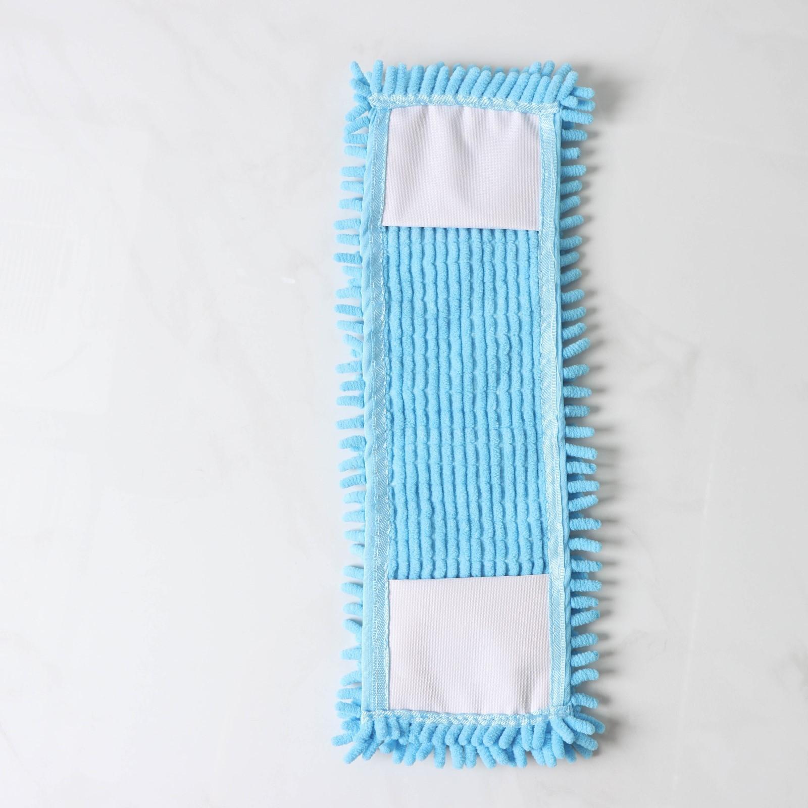 Насадка для плоской швабры Доляна, 43×13 см, 80 гр, микрофибра букли, цвет синий