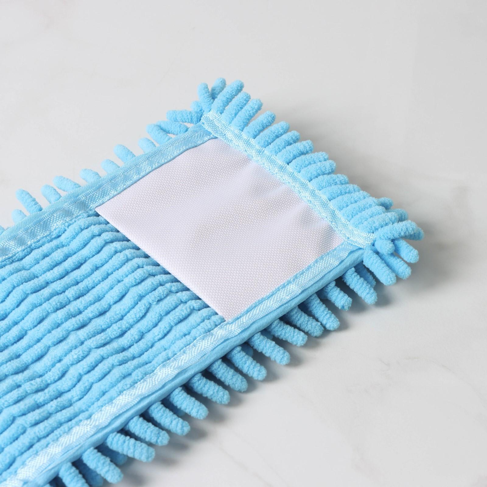 Насадка для плоской швабры Доляна, 43×13 см, 80 гр, микрофибра букли, цвет синий