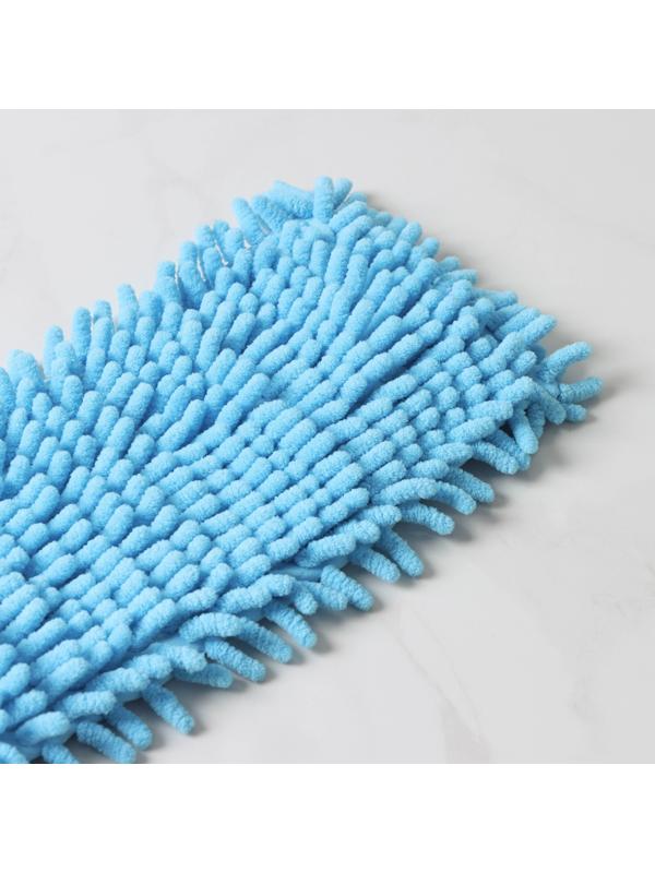 Насадка для плоской швабры Доляна, 43×13 см, 80 гр, микрофибра букли, цвет синий