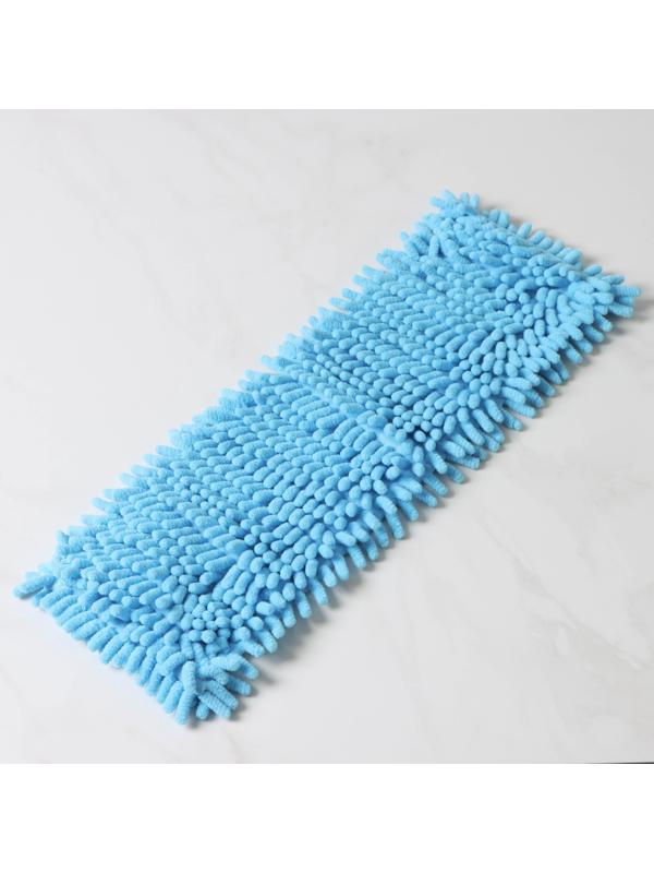 Насадка для плоской швабры Доляна, 43×13 см, 80 гр, микрофибра букли, цвет синий