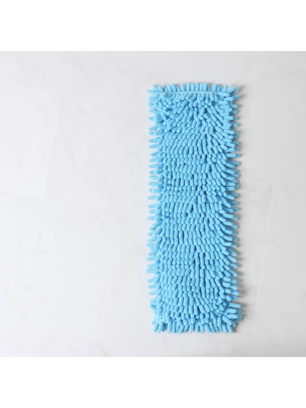 Насадка для плоской швабры Доляна, 43×13 см, 80 гр, микрофибра букли, цвет синий