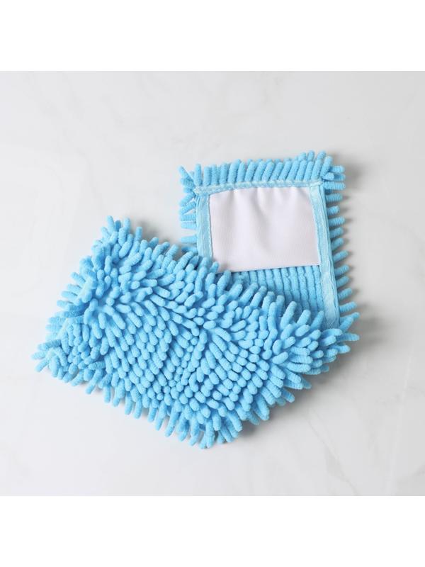 Насадка для плоской швабры Доляна, 43×13 см, 80 гр, микрофибра букли, цвет синий