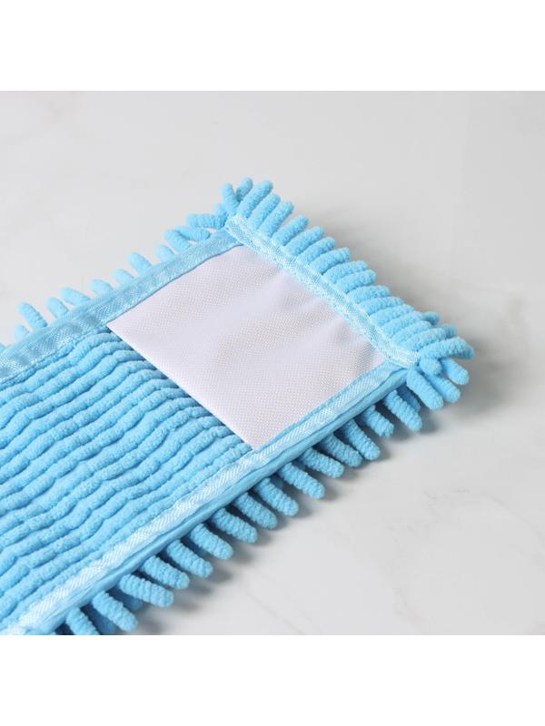 Насадка для плоской швабры Доляна, 43×13 см, 80 гр, микрофибра букли, цвет синий