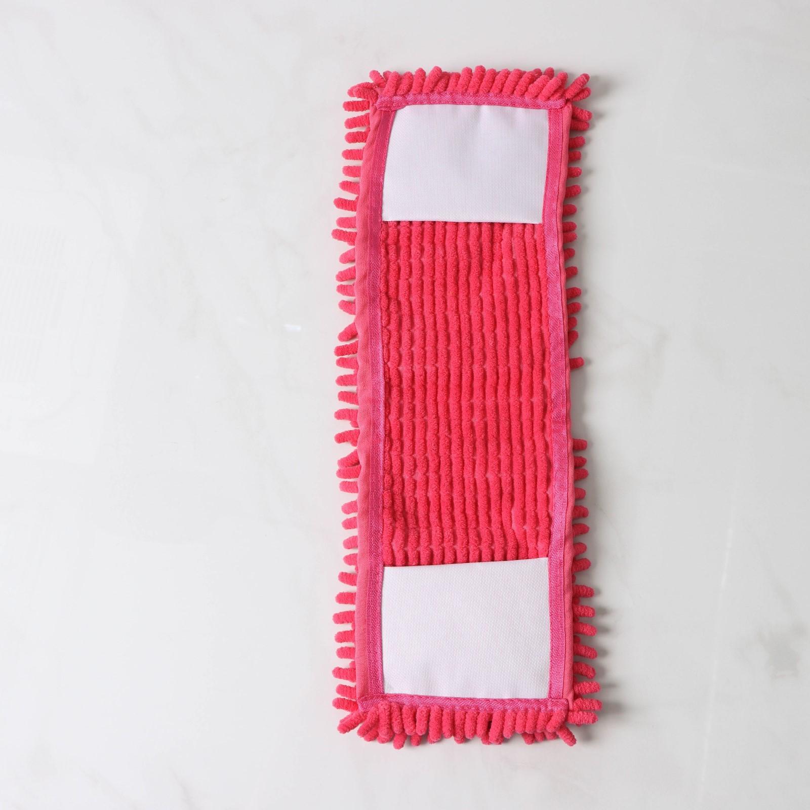 Насадка для плоской швабры Доляна, 43×13 см, 80 гр, микрофибра букли, цвет красный