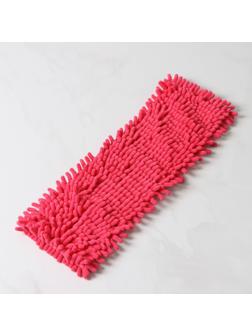 Насадка для плоской швабры Доляна, 43×13 см, 80 гр, микрофибра букли, цвет красный