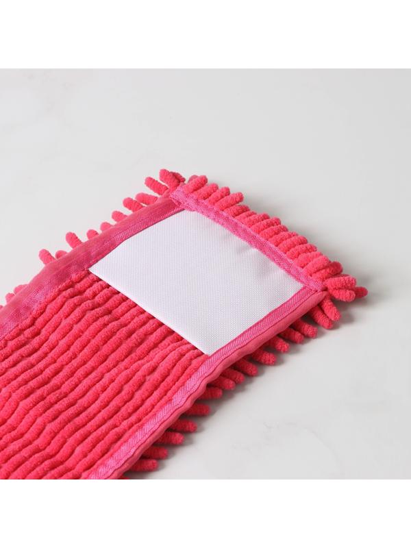 Насадка для плоской швабры Доляна, 43×13 см, 80 гр, микрофибра букли, цвет красный