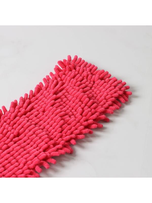 Насадка для плоской швабры Доляна, 43×13 см, 80 гр, микрофибра букли, цвет красный