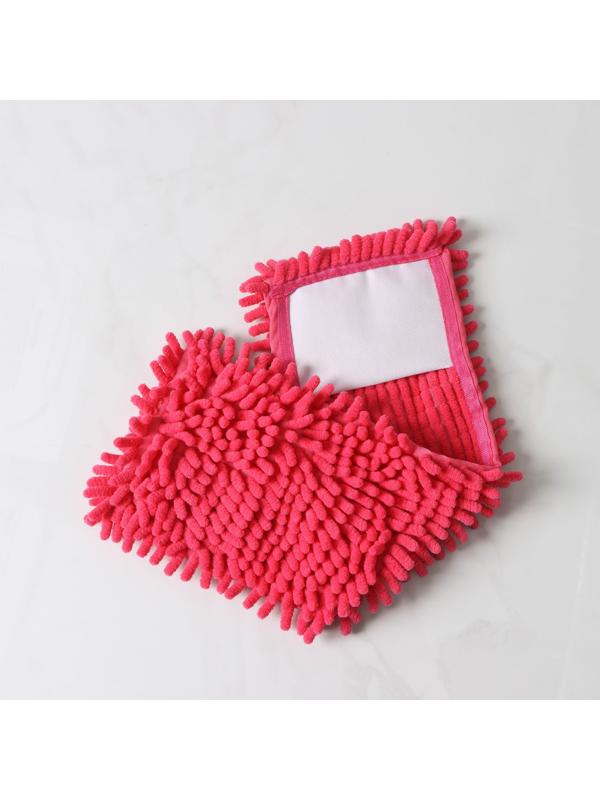 Насадка для плоской швабры Доляна, 43×13 см, 80 гр, микрофибра букли, цвет красный