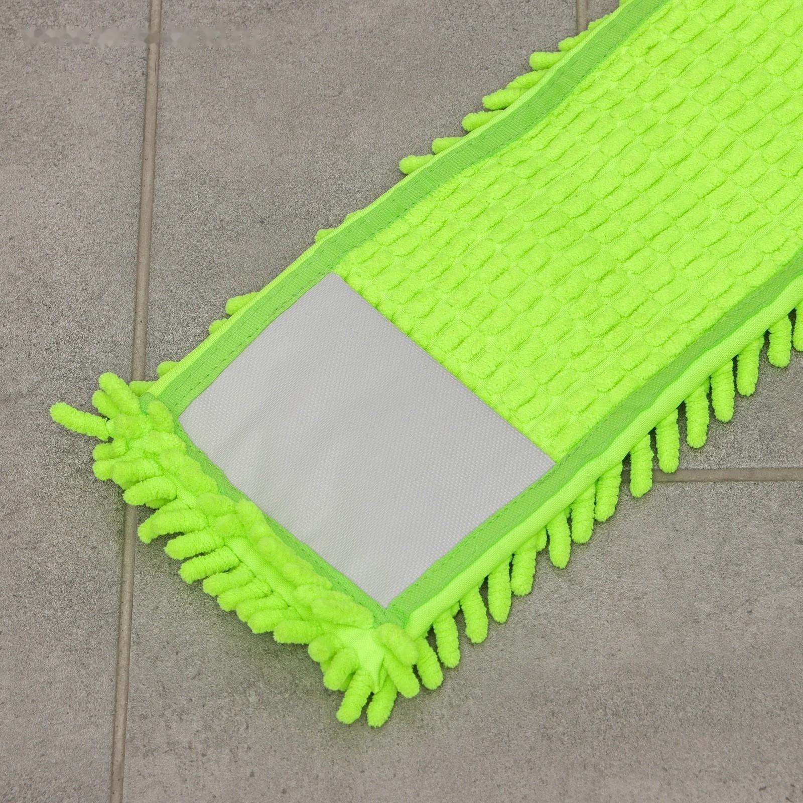 Насадка для плоской швабры Доляна, 43×13 см, 80 гр, микрофибра букли, цвет зелёный