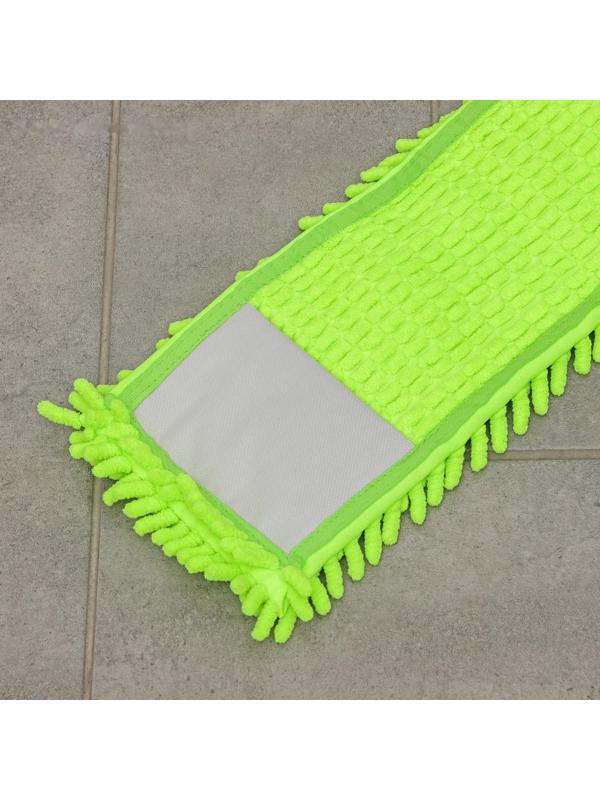 Насадка для плоской швабры Доляна, 43×13 см, 80 гр, микрофибра букли, цвет зелёный